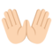 Open Hands - Light emoji on Emojione